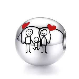 (imagen para) Amuleto de Plata Estilo Pandora "Mi Familia" - SCC1339