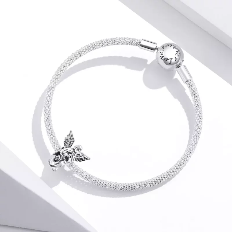 (imagen para) Amuleto de plata estilo Pandora Ángel del Amor - BSC314 - Ver 3