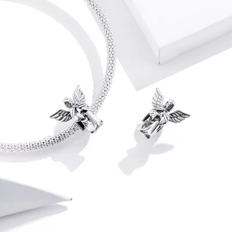 (imagen para) Amuleto de plata estilo Pandora Ángel del Amor - BSC314 - Ver 4