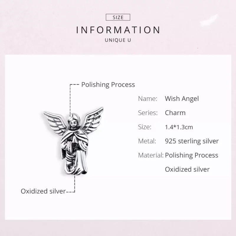 (imagen para) Amuleto de plata estilo Pandora Ángel del Amor - BSC314 - Ver 6