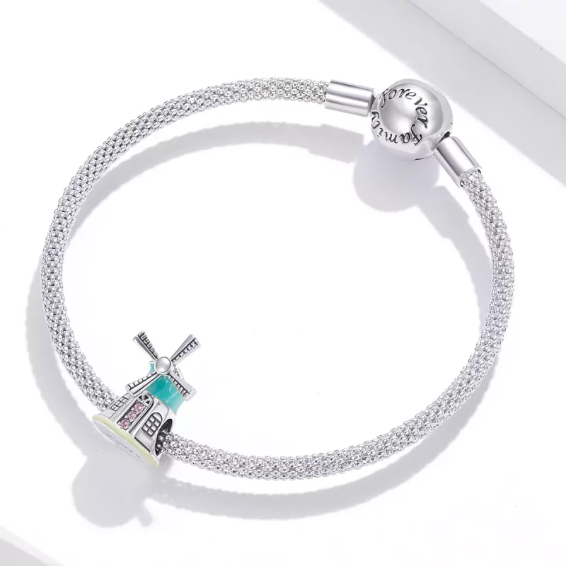 (imagen para) Amuleto estilo Pandora de molino de viento de plata - SCC1739 - Ver 3