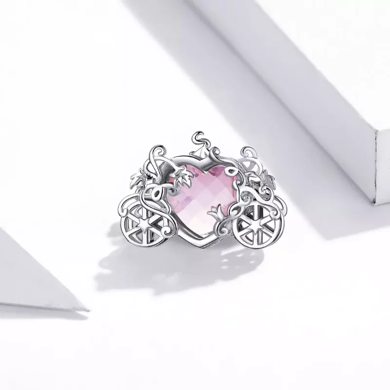 (imagen para) Amuleto estilo Pandora en plata con forma de Carroza Mágica - BSC412 - Ver 2