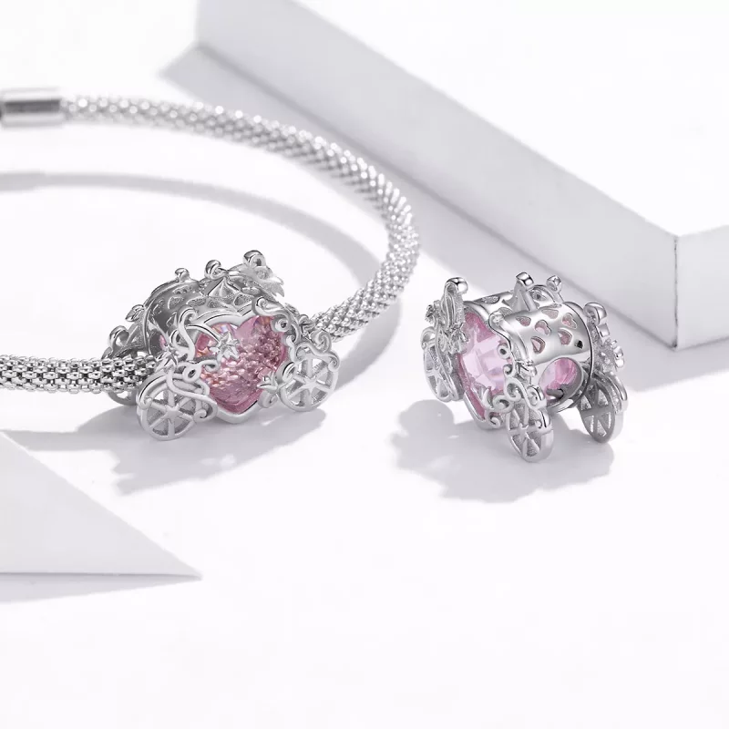 (imagen para) Amuleto estilo Pandora en plata con forma de Carroza Mágica - BSC412 - Ver 4