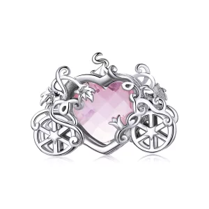 (imagen para) Amuleto estilo Pandora en plata con forma de Carroza Mágica - BSC412