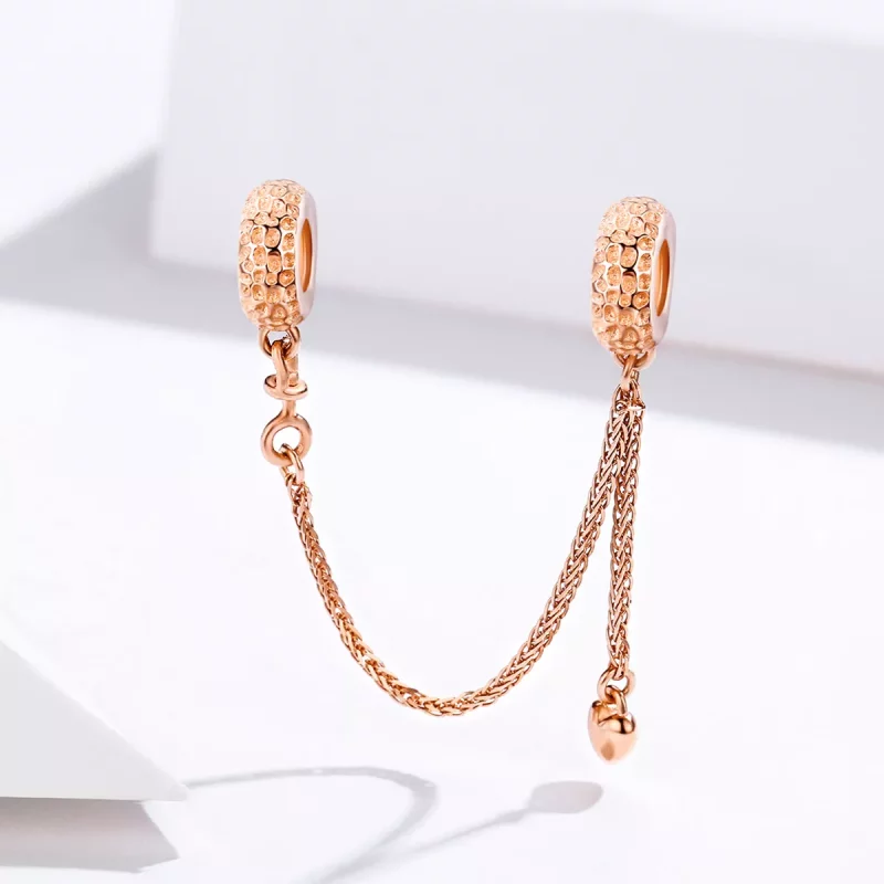 (imagen para) Cadena de seguridad estilo Pandora en oro rosa - SCC1112-C - Ver 3