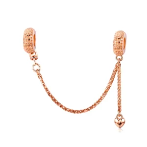 (imagen para) Cadena de seguridad estilo Pandora en oro rosa - SCC1112-C