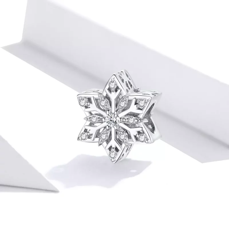 (imagen para) Charm brillante de copos de nieve al estilo de Pandora - BSC368 - Ver 2