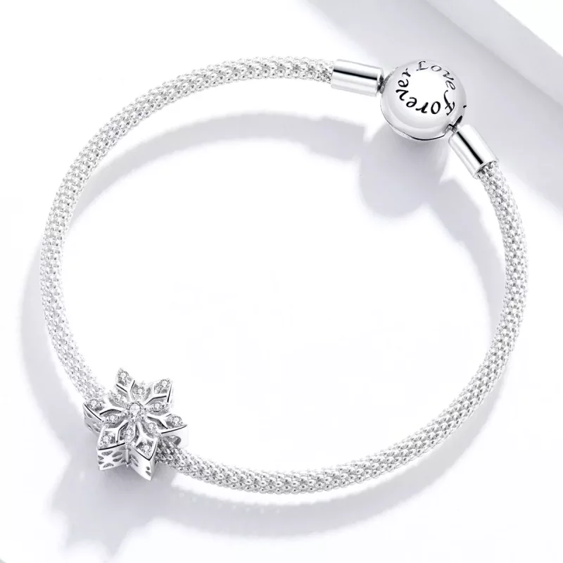 (imagen para) Charm brillante de copos de nieve al estilo de Pandora - BSC368 - Ver 3