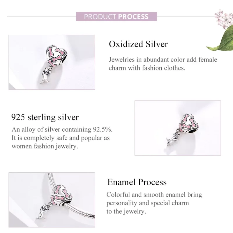 (imagen para) Charm colgante de plata estilo Pandora con lindo cachorro - SCC1199 - Ver 4