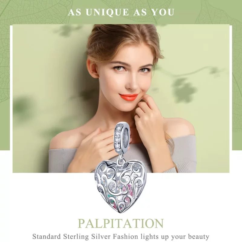 (imagen para) Charm colgante de plata estilo Pandora con palpación - SCC1126 - Ver 2