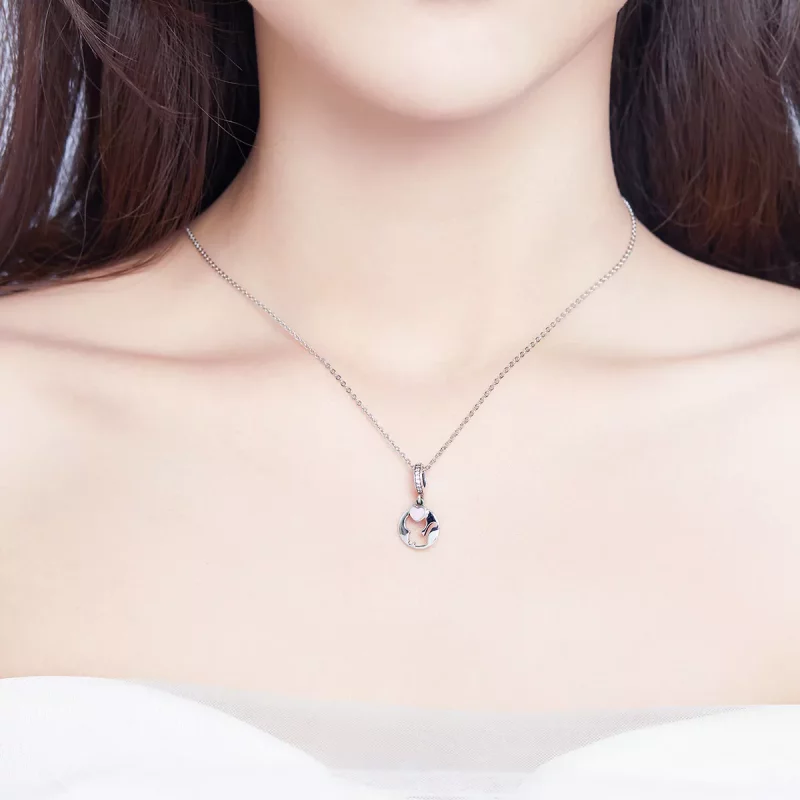 (imagen para) Charm colgante de plata estilo Pandora con un lindo gatito feliz - SCC1140 - Ver 3