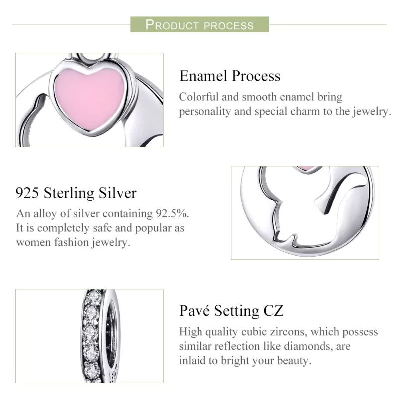 (imagen para) Charm colgante de plata estilo Pandora con un lindo gatito feliz - SCC1140 - Ver 4