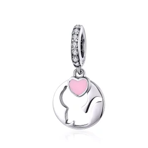 (imagen para) Charm colgante de plata estilo Pandora con un lindo gatito feliz - SCC1140