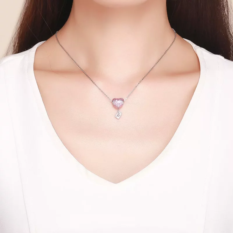 (imagen para) Charm colgante estilo Pandora de plata con el mensaje "Love You Slowly" - SCC108 - Ver 3