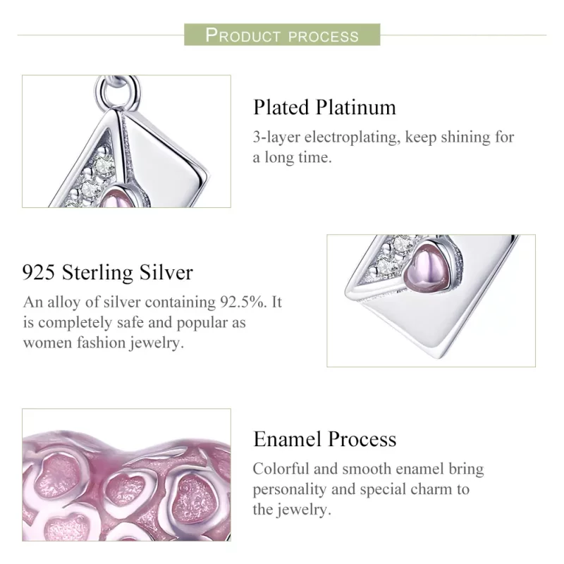 (imagen para) Charm colgante estilo Pandora de plata con el mensaje "Love You Slowly" - SCC108 - Ver 4