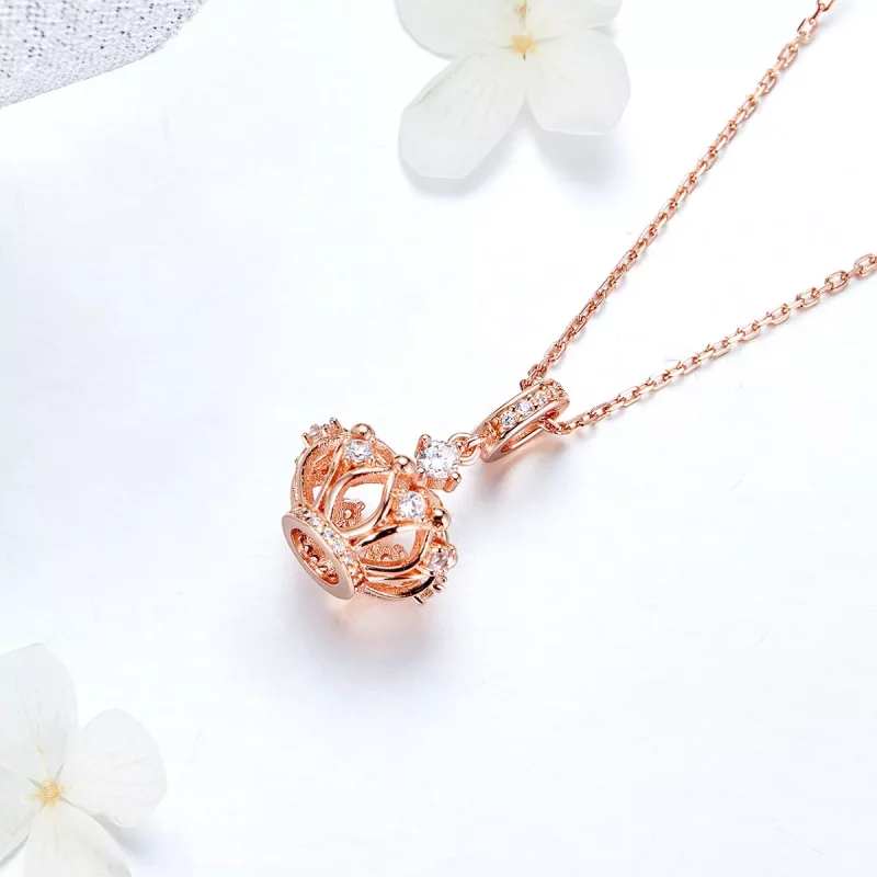 (imagen para) Charm colgante estilo Pandora en oro rosa con corona real - SCC1121 - Ver 5