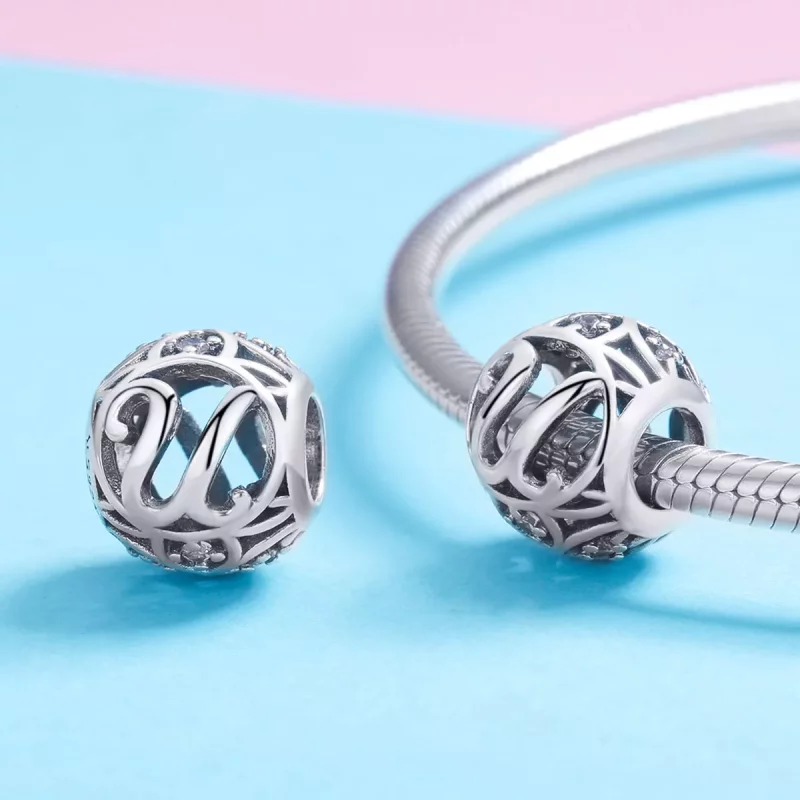 (imagen para) Charm con estilo Pandora con letra U - SCC738-U - Ver 3