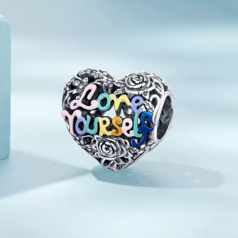 (imagen para) Charm con patrón de corazón estilo Pandora - SCC2354 - Ver 2