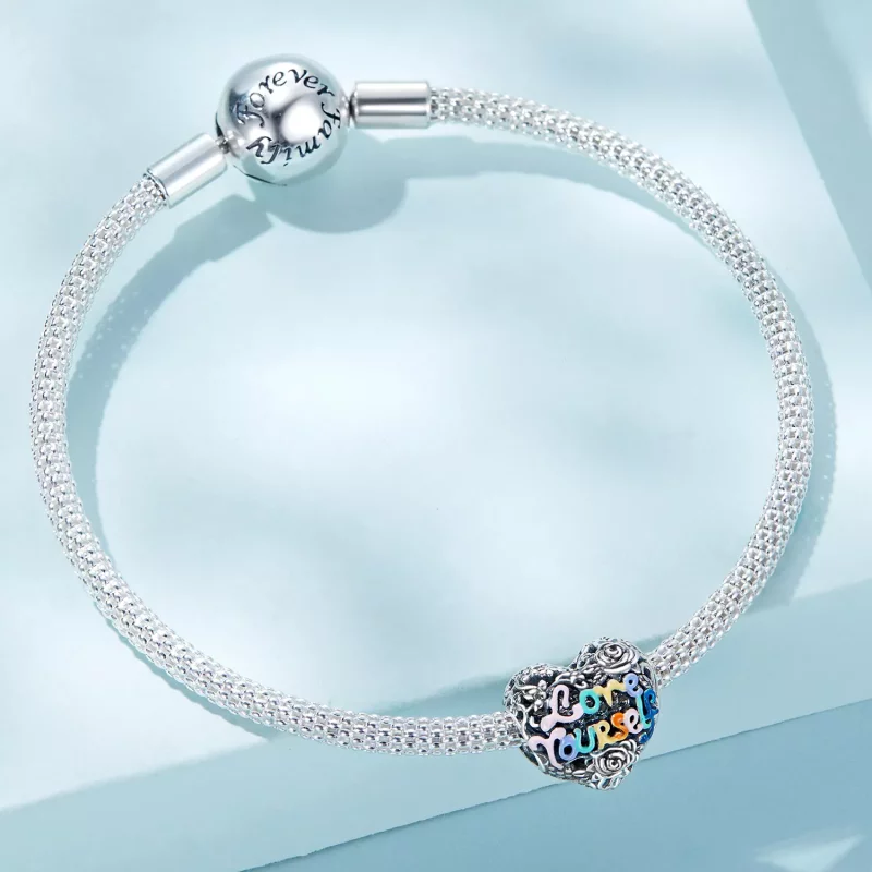 (imagen para) Charm con patrón de corazón estilo Pandora - SCC2354 - Ver 4
