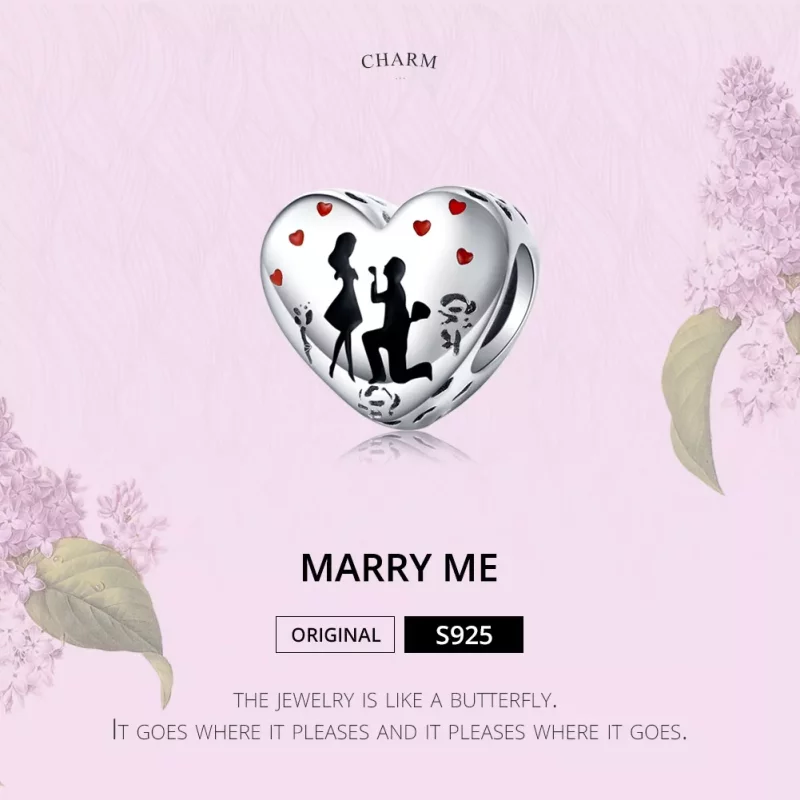 (imagen para) Charm Cásate Conmigo de Plata Estilo Pandora - SCC1403 - Ver 5
