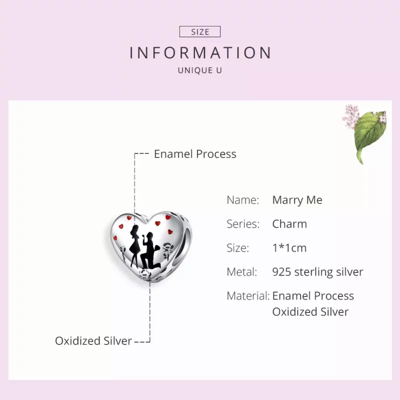 (imagen para) Charm Cásate Conmigo de Plata Estilo Pandora - SCC1403 - Ver 6