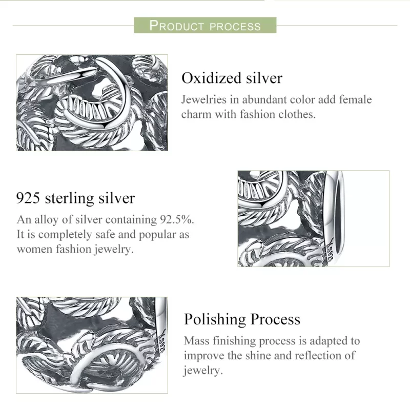 (imagen para) Charm de Alas Vintage en Plata Estilo Pandora - SCC810 - Ver 7