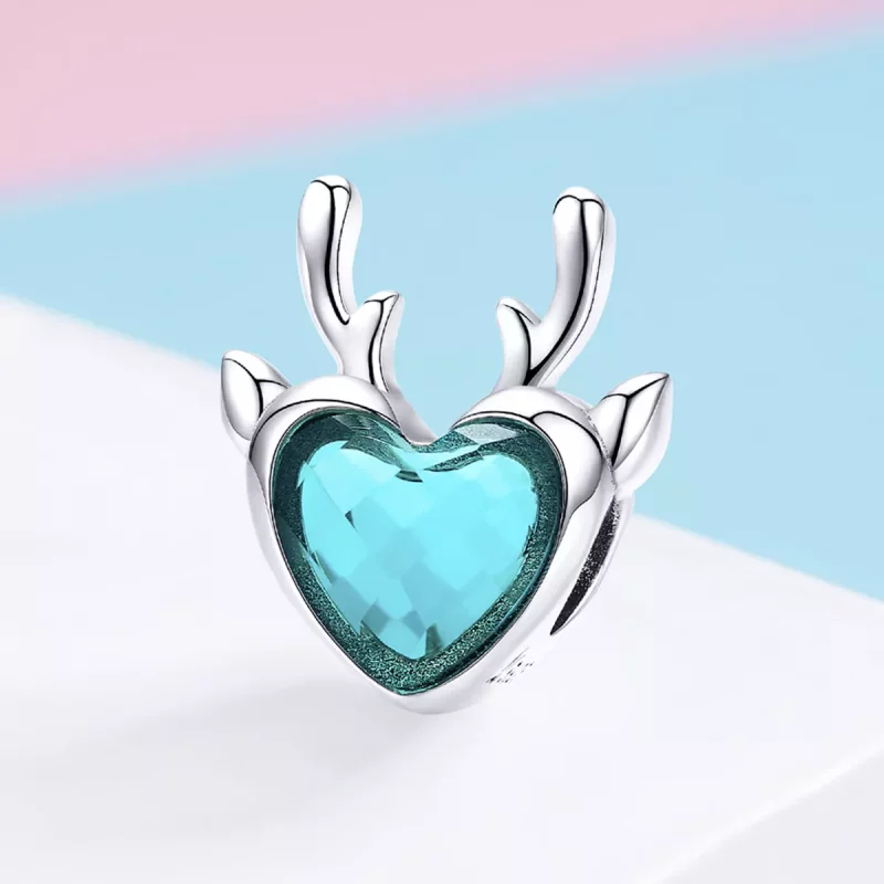 (imagen para) Charm de alce de plata estilo Pandora - SCC1022 - Ver 2