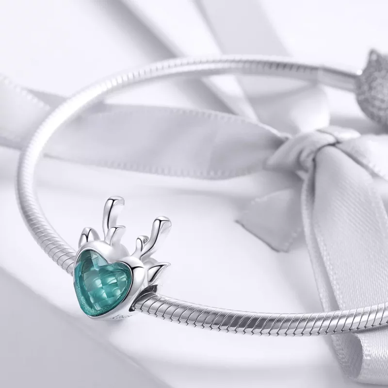 (imagen para) Charm de alce de plata estilo Pandora - SCC1022 - Ver 3
