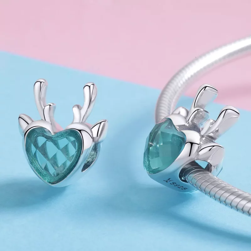 (imagen para) Charm de alce de plata estilo Pandora - SCC1022 - Ver 4