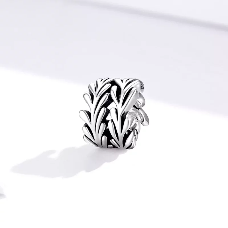 (imagen para) Charm de Alga Marina Plateado al estilo Pandora - SCC1534 - Ver 2