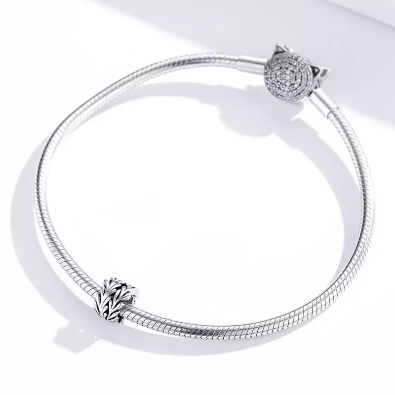 (imagen para) Charm de Alga Marina Plateado al estilo Pandora - SCC1534 - Ver 3