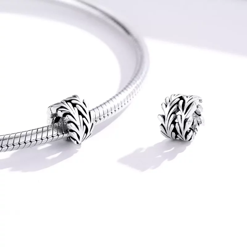 (imagen para) Charm de Alga Marina Plateado al estilo Pandora - SCC1534 - Ver 4