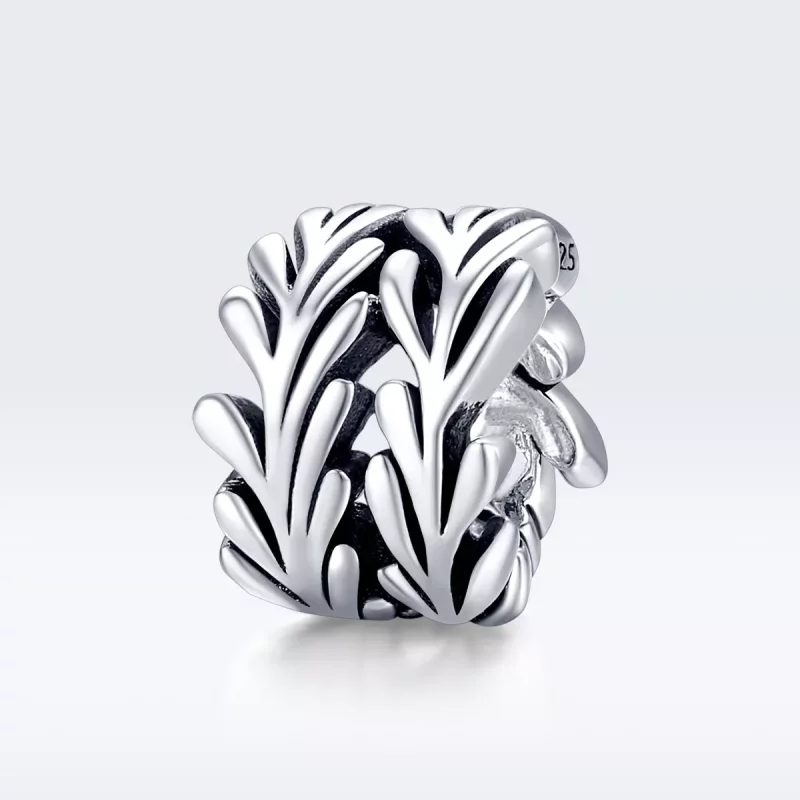 (imagen para) Charm de Alga Marina Plateado al estilo Pandora - SCC1534 - Ver 5