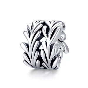 (imagen para) Charm de Alga Marina Plateado al estilo Pandora - SCC1534