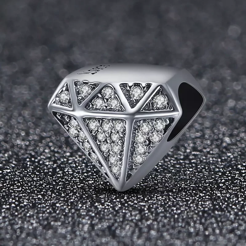 (imagen para) Charm de Amor de Diamante de Plata Estilo Pandora - SCC397 - Ver 2