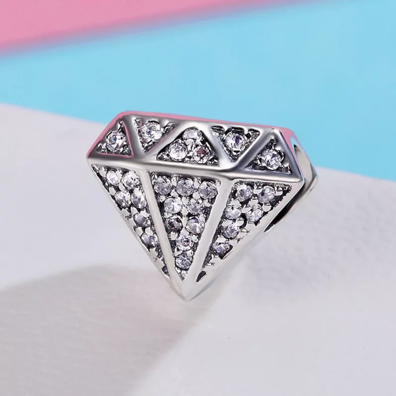 (imagen para) Charm de Amor de Diamante de Plata Estilo Pandora - SCC397 - Ver 3
