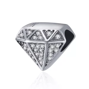 (imagen para) Charm de Amor de Diamante de Plata Estilo Pandora - SCC397