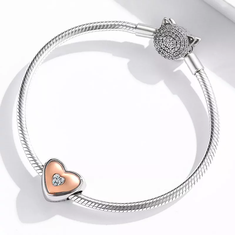 (imagen para) Charm de Amor de Doble Color al Estilo Pandora - BSC566 - Ver 3