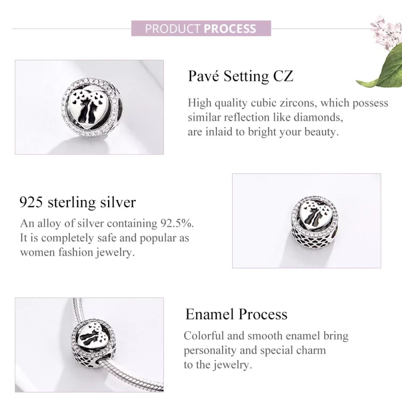 (imagen para) Charm de Amor de Gato Plateado al Estilo Pandora - SCC1188 - Ver 4