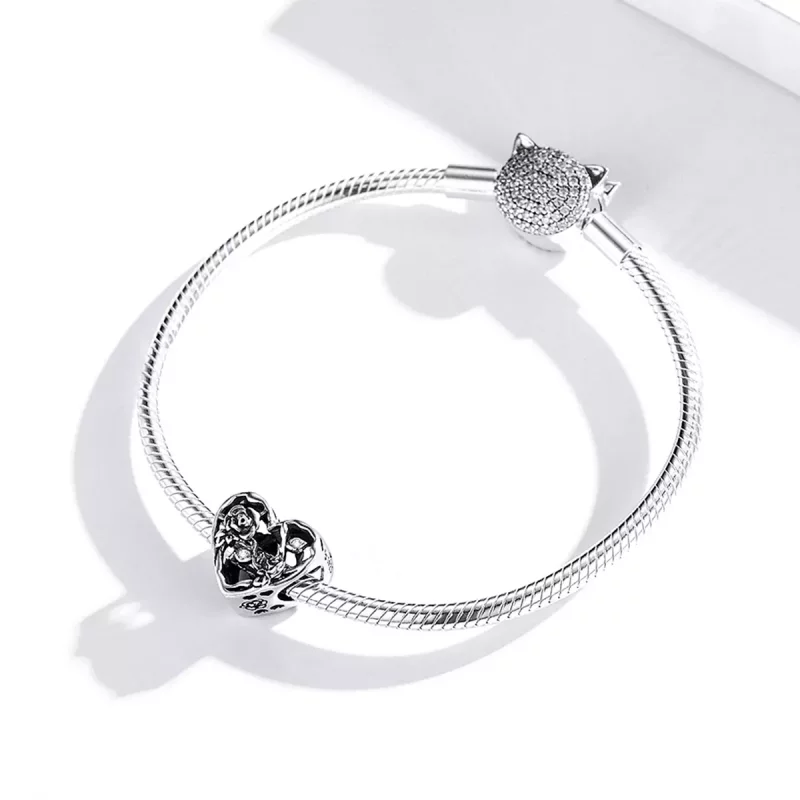 (imagen para) Charm de Amor en Estilo Pandora con Rosa - BSC475 - Ver 3