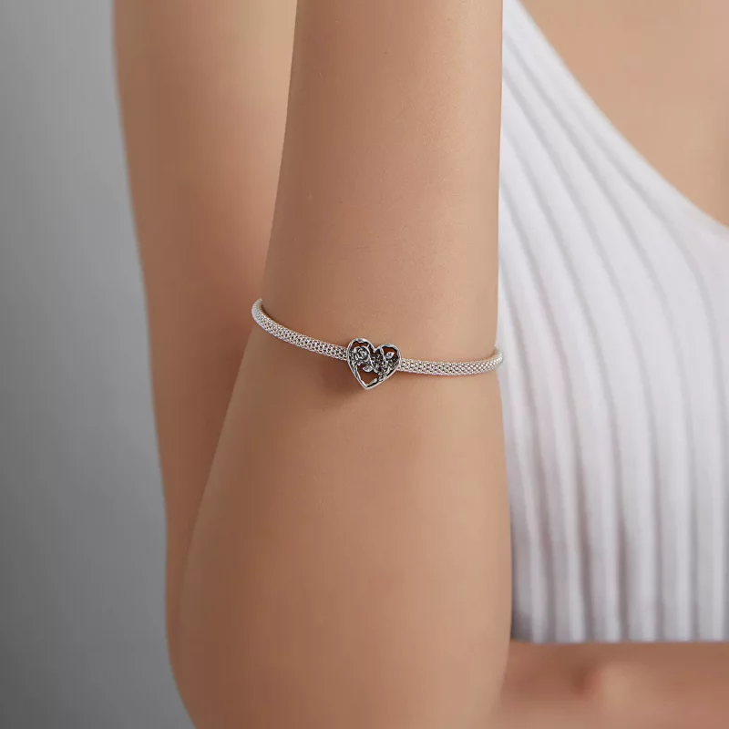 (imagen para) Charm de Amor en Estilo Pandora con Rosa - BSC475 - Ver 5