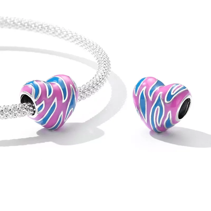 (imagen para) Charm de amor estilo Pandora con colores contrastantes - SCC2215 - Ver 5