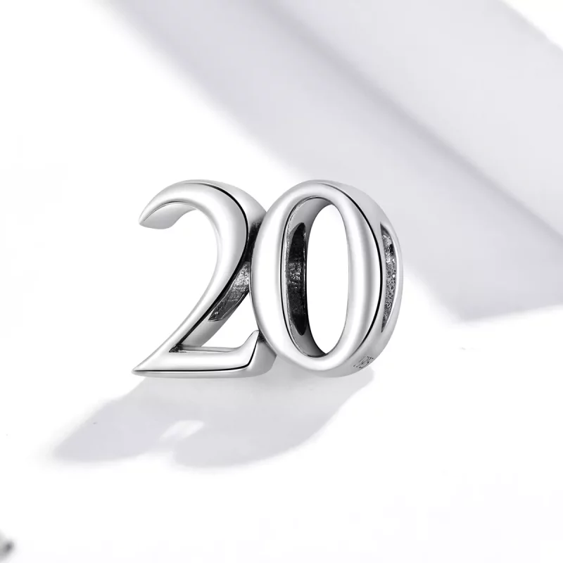 (imagen para) Charm de aniversario de plata estilo Pandora - SCC1623 - Ver 2