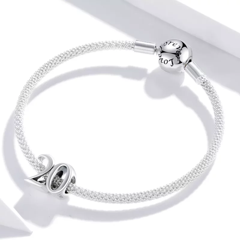 (imagen para) Charm de aniversario de plata estilo Pandora - SCC1623 - Ver 3