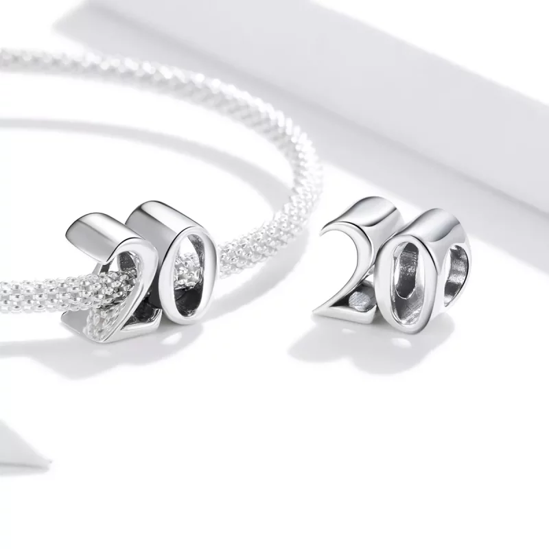 (imagen para) Charm de aniversario de plata estilo Pandora - SCC1623 - Ver 4