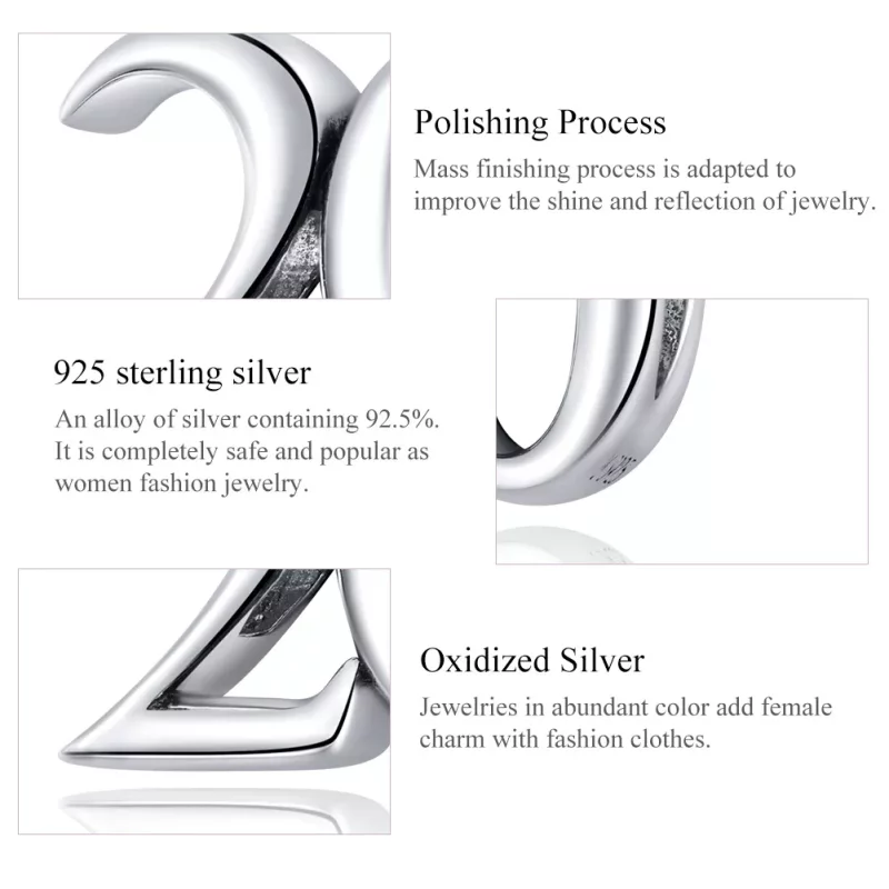 (imagen para) Charm de aniversario de plata estilo Pandora - SCC1623 - Ver 7