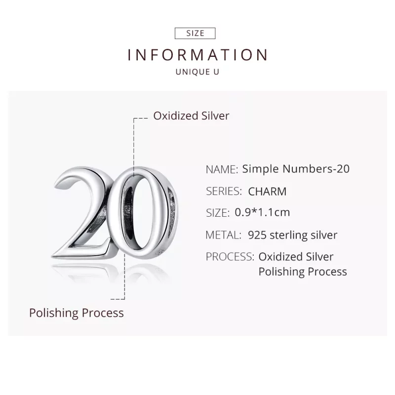 (imagen para) Charm de aniversario de plata estilo Pandora - SCC1623 - Ver 8