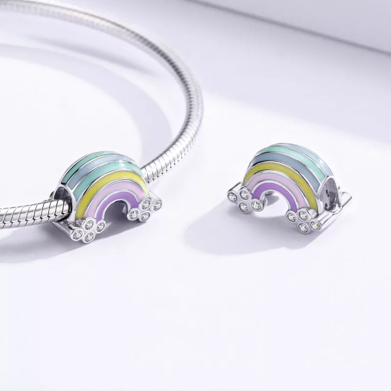 (imagen para) Charm de Arcoíris de Plata al Estilo Pandora - SCC1425 - Ver 4