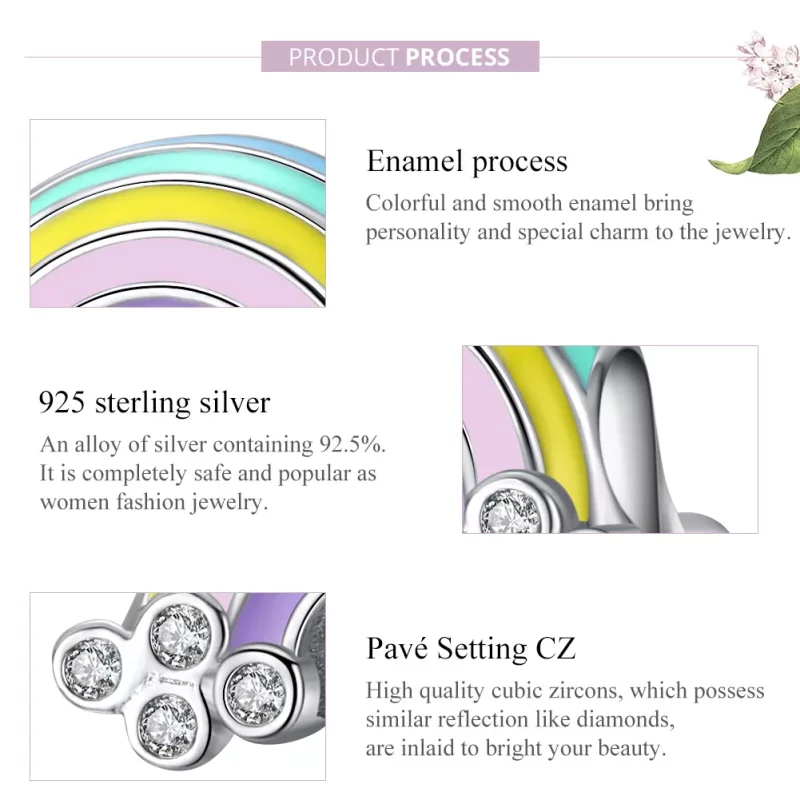 (imagen para) Charm de Arcoíris de Plata al Estilo Pandora - SCC1425 - Ver 8