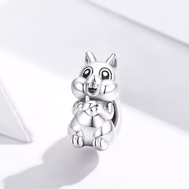(imagen para) Charm de Ardilla Linda en Plata Estilo Pandora - BSC338 - Ver 2